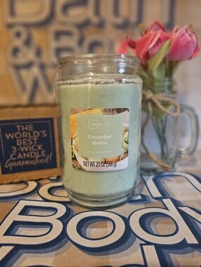 Mainstays Cucumber Melon Single Wick Jar Candle - Light Green